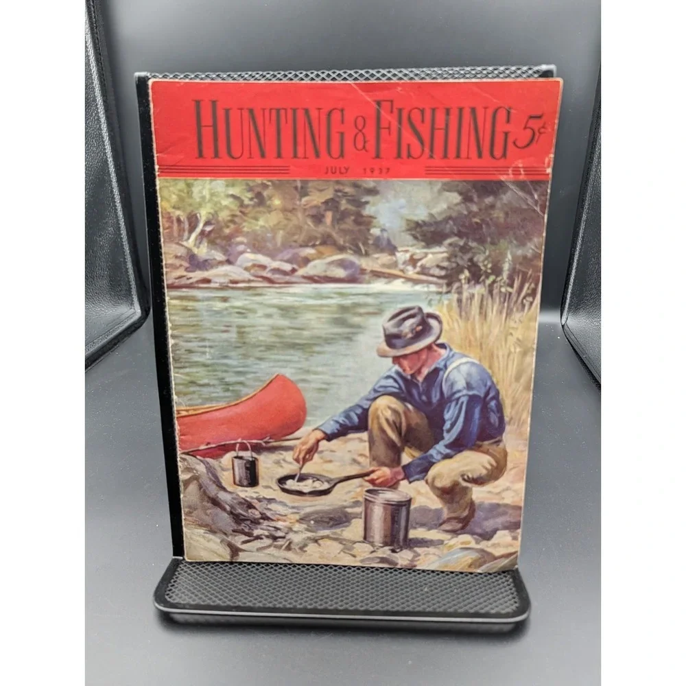 Vintage‎ Hunting and Fishing Magazine July 1937 Cooking the Catch Cover